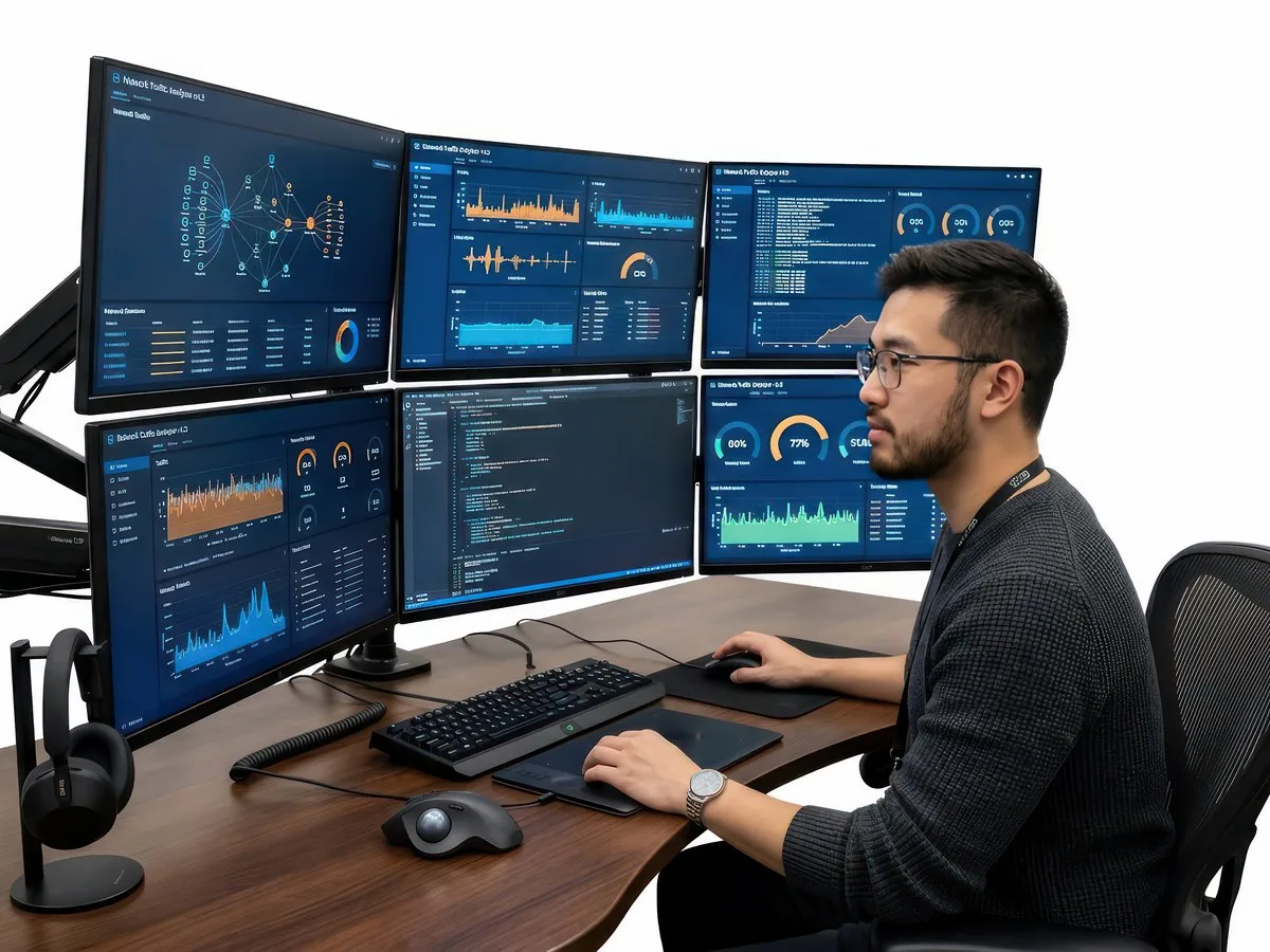NCS engineers reviewing Elastic Cloud dashboards